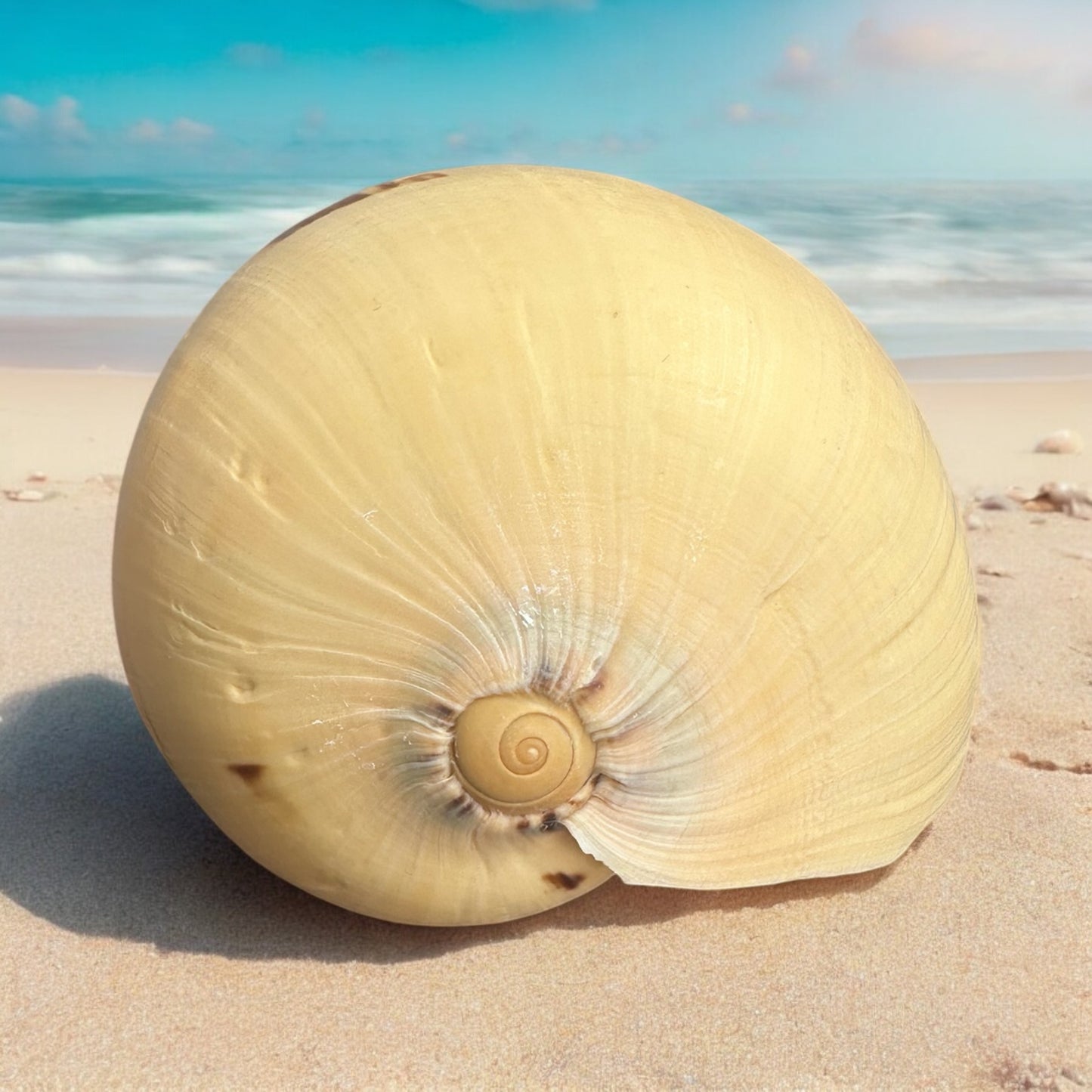 Large Conch Seashell Rare Orange Round Natural Big Ocean Sea Shell Coastal Home Decor Nautical Centerpiece Display Beach House Aquarium Decoration