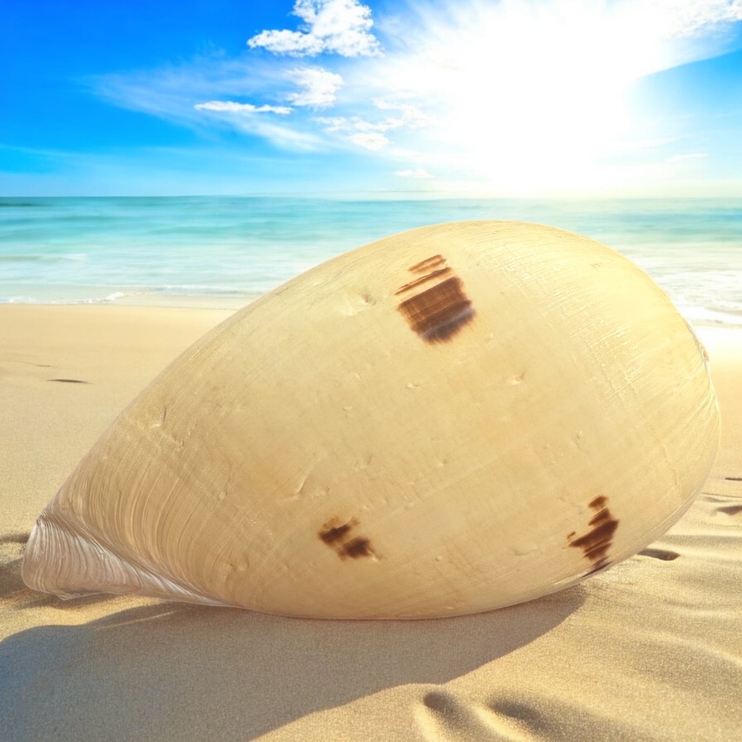 Large Conch Seashell Rare Orange Round Natural Big Ocean Sea Shell Coastal Home Decor Nautical Centerpiece Display Beach House Aquarium Decoration