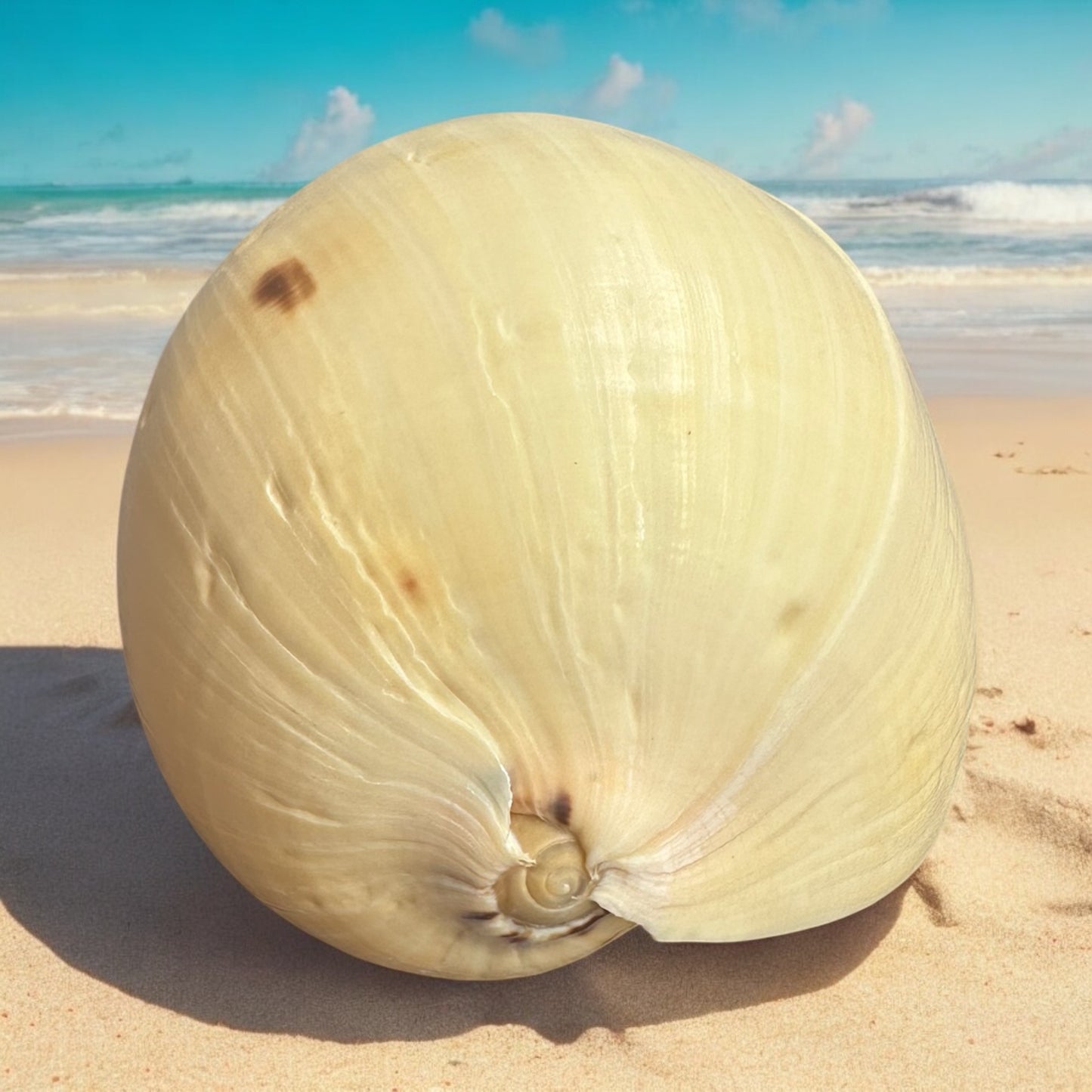 Large Conch Seashell Rare Orange Round Natural Big Ocean Sea Shell Coastal Home Decor Nautical Centerpiece Display Beach House Aquarium Decoration