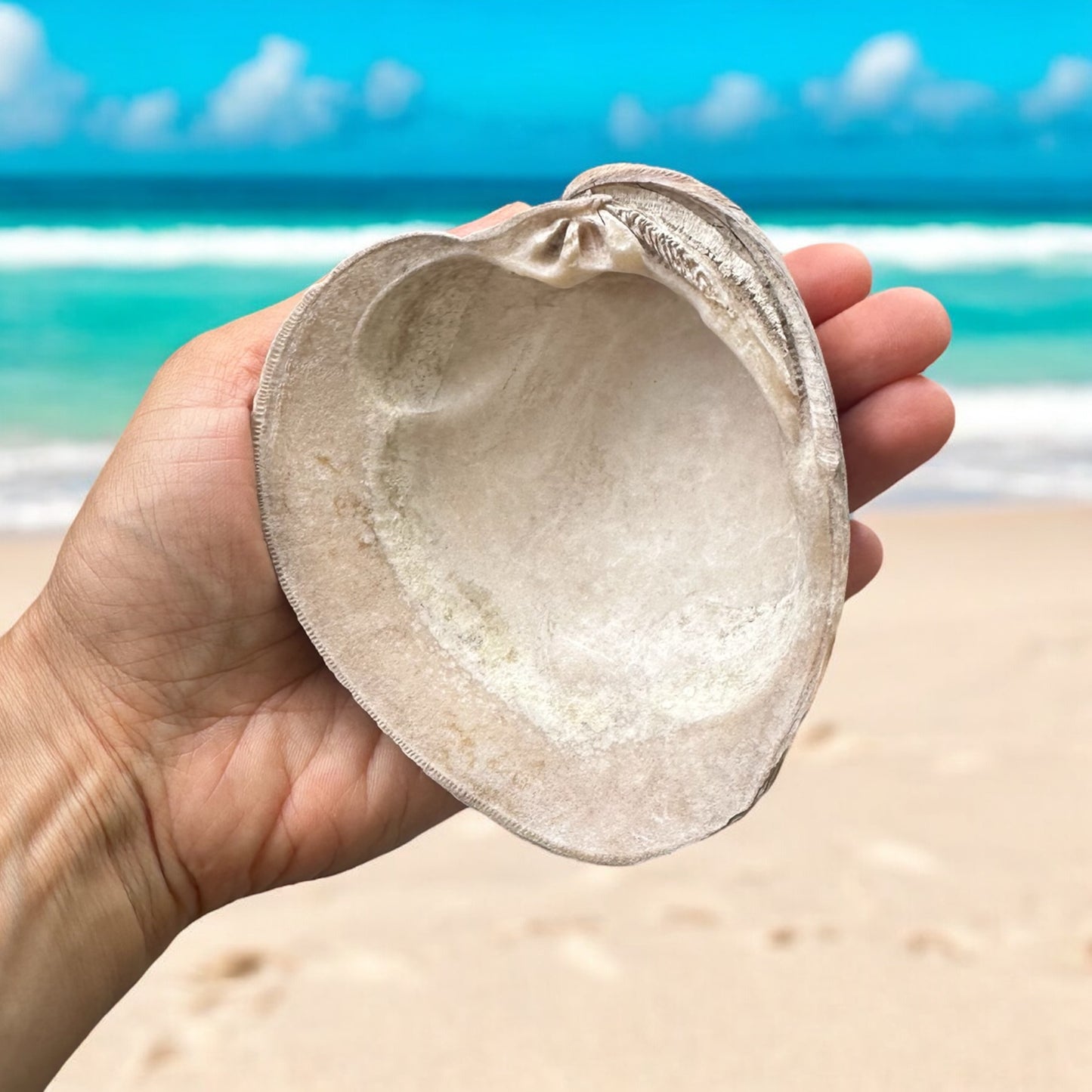 Giant Clam Seashell Rare Thick Round Big Ocean Sea Shell Beach Home Decor Nautical Decoration