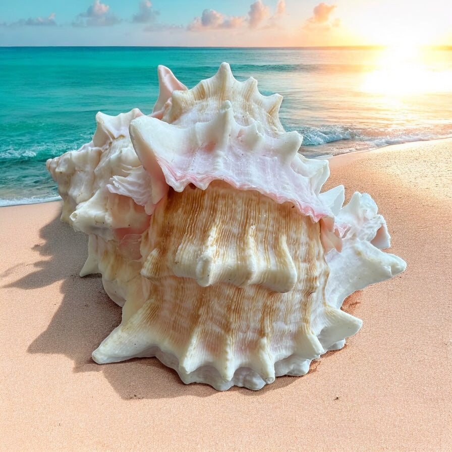 Large Murex Conch Seashell Pink White Spiky Real Ocean Shells Natural Beach Seashells Home Decor Candle Art Craft Sea Decoration
