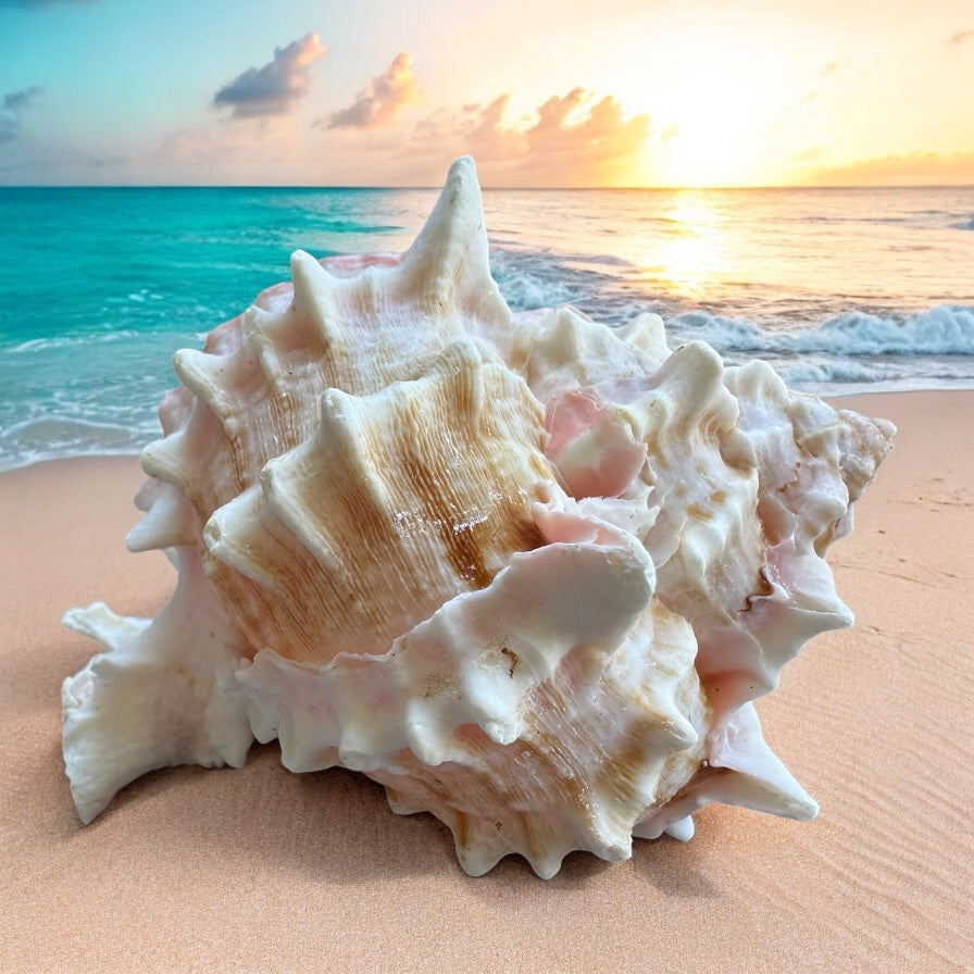 Large Murex Conch Seashell Pink White Spiky Real Ocean Shells Natural Beach Seashells Home Decor Candle Art Craft Sea Decoration