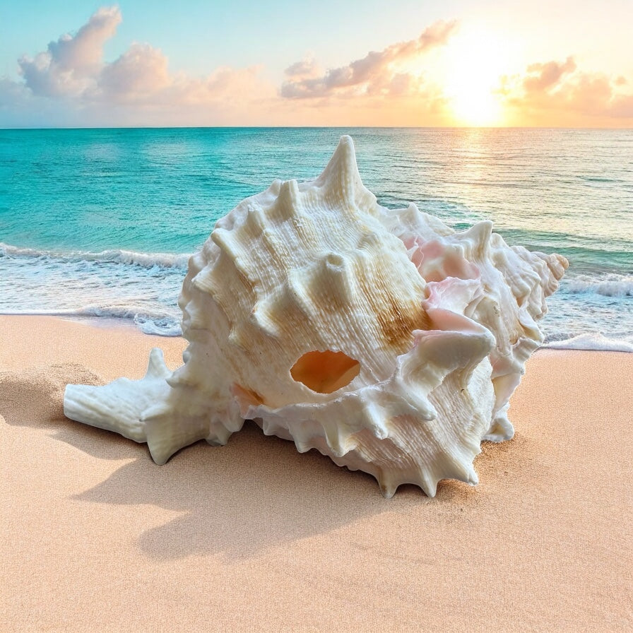 Large Murex Conch Seashell Pink White Spiky Real Ocean Shells Natural Beach Seashells Home Decor Candle Art Craft Sea Decoration