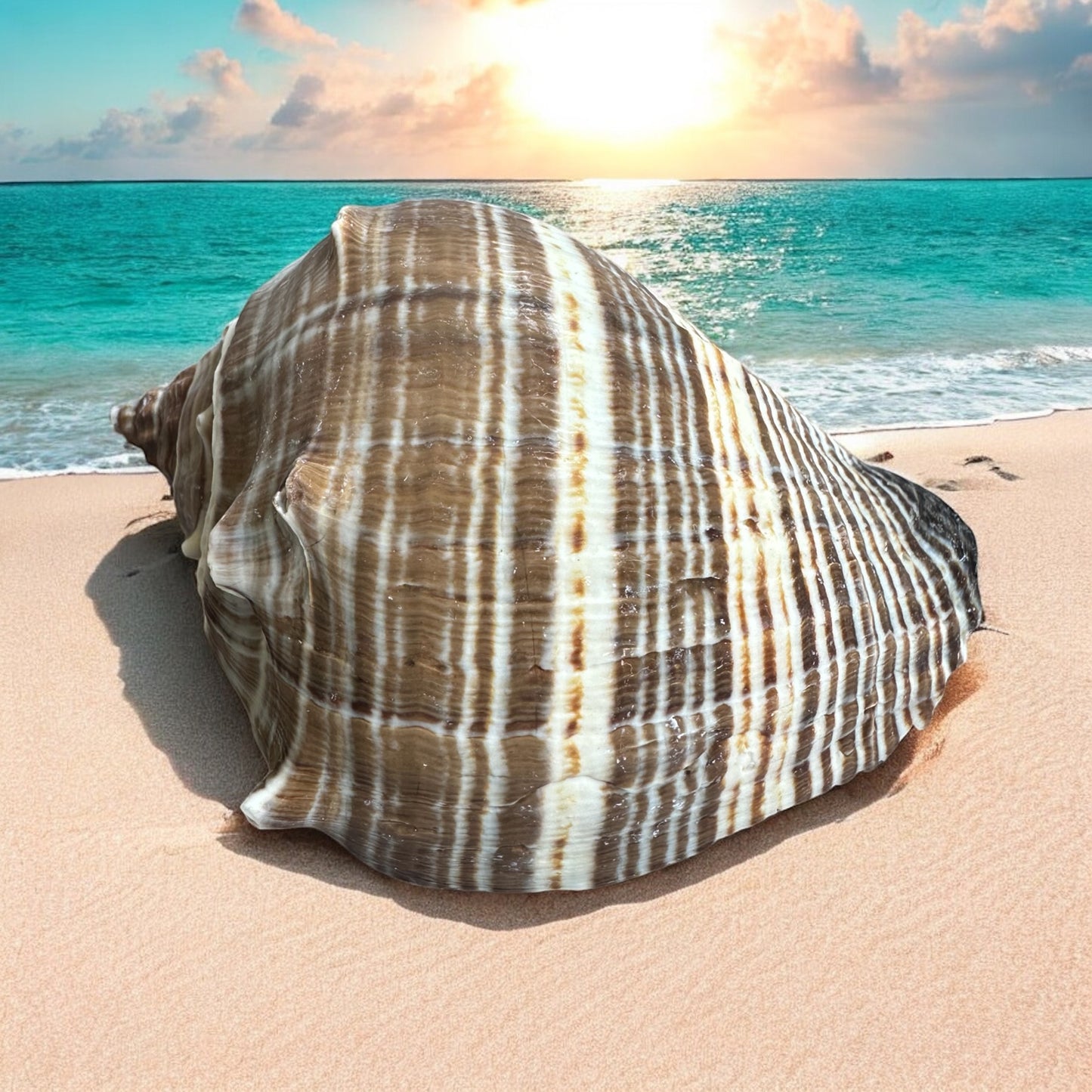 Conch Seashell Rare Spiky Brown White Pattern Ocean Big Natural Sea Shell Home Decor Aquarium House Decoration Beach Lovers Gift