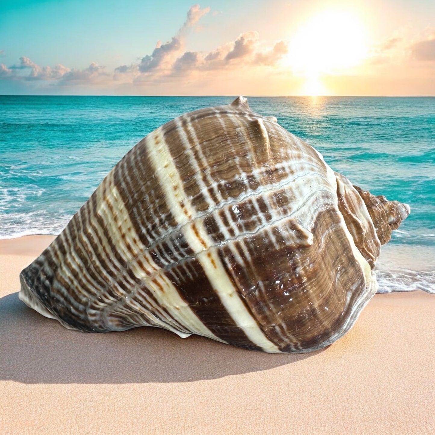 Conch Seashell Rare Spiky Brown White Pattern Ocean Big Natural Sea Shell Home Decor Aquarium House Decoration Beach Lovers Gift