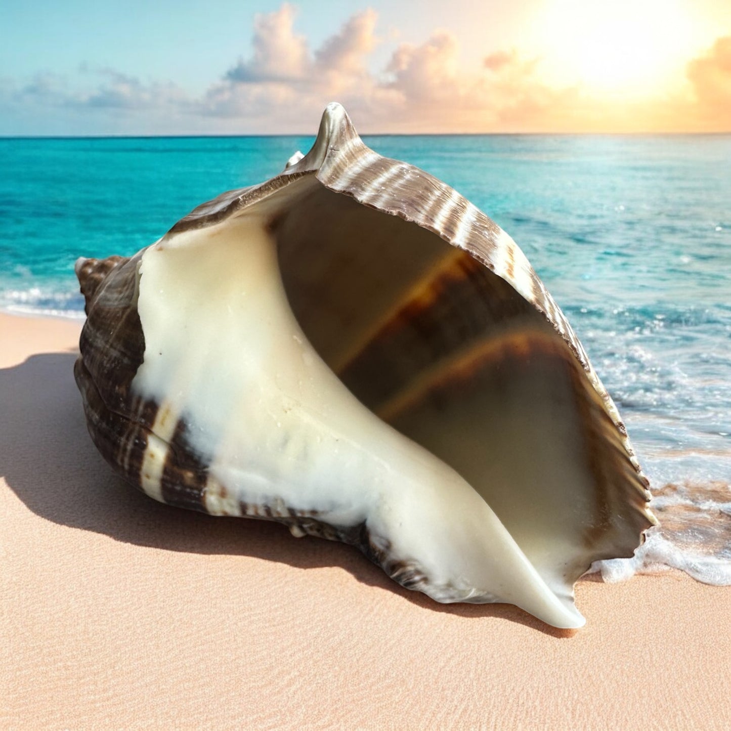 Conch Seashell Rare Spiky Brown White Pattern Ocean Big Natural Sea Shell Home Decor Aquarium House Decoration Beach Lovers Gift