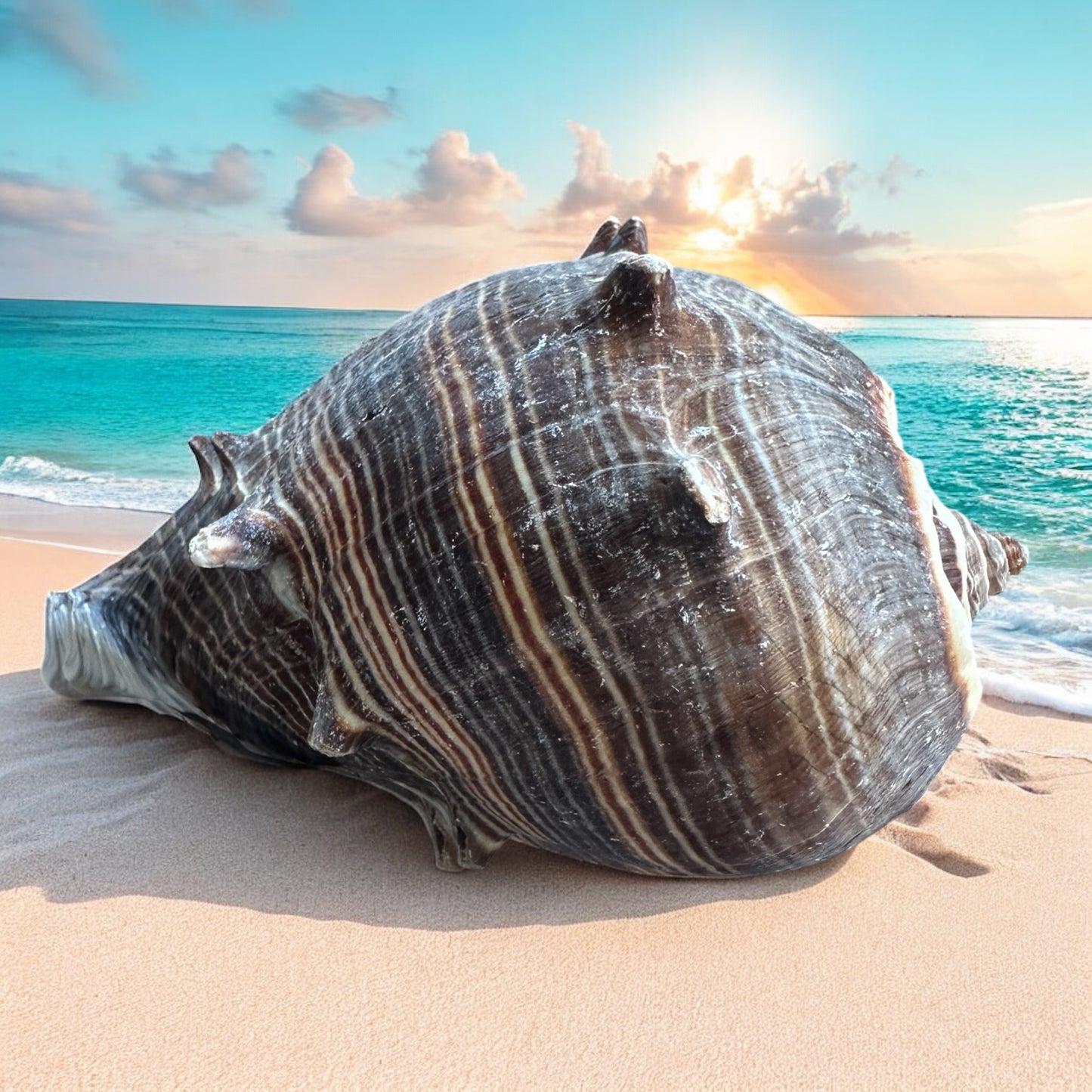 Giant Conch Seashell Rare Spiky Brown White Pattern Ocean Big Natural Sea Shell Home Decor Aquarium House Decoration Beach Lovers Gift