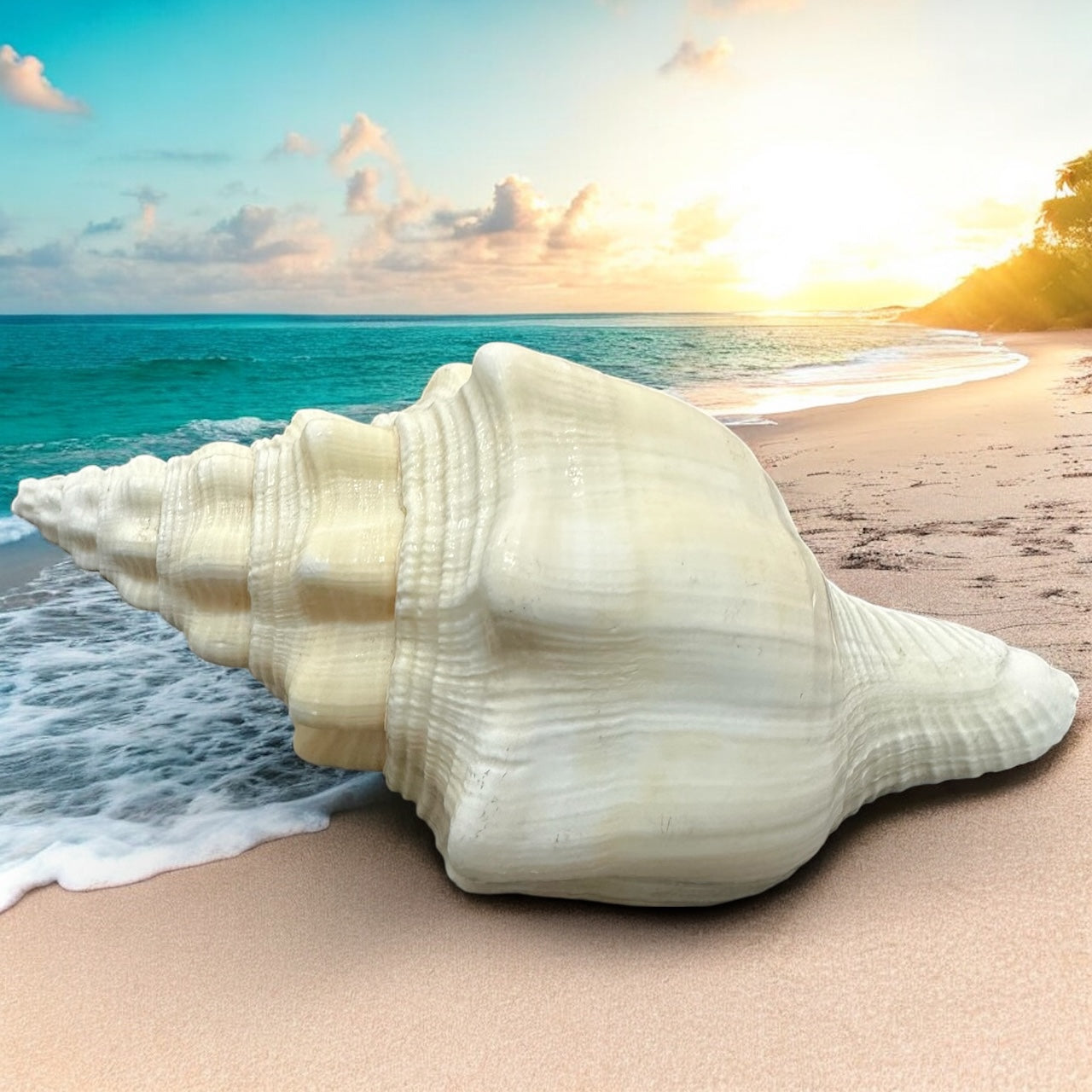 Large Conch Seashell White Vintage Rare Big Ocean Sea Shell Coastal Decor Nautical Centerpiece Decoration Beach Lovers Collective Gift