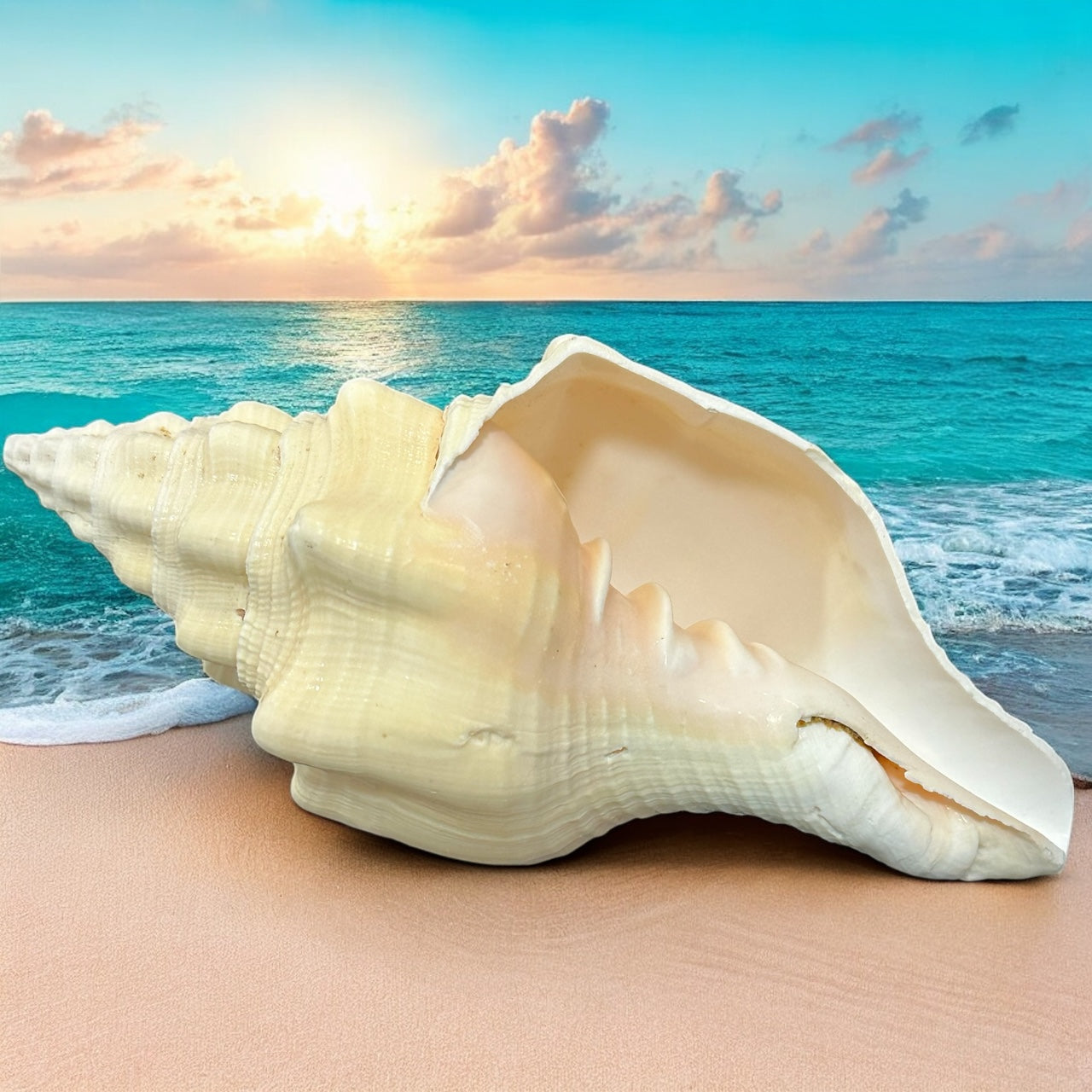 Large Conch Seashell White Vintage Rare Big Ocean Sea Shell Coastal Decor Nautical Centerpiece Decoration Beach Lovers Collective Gift