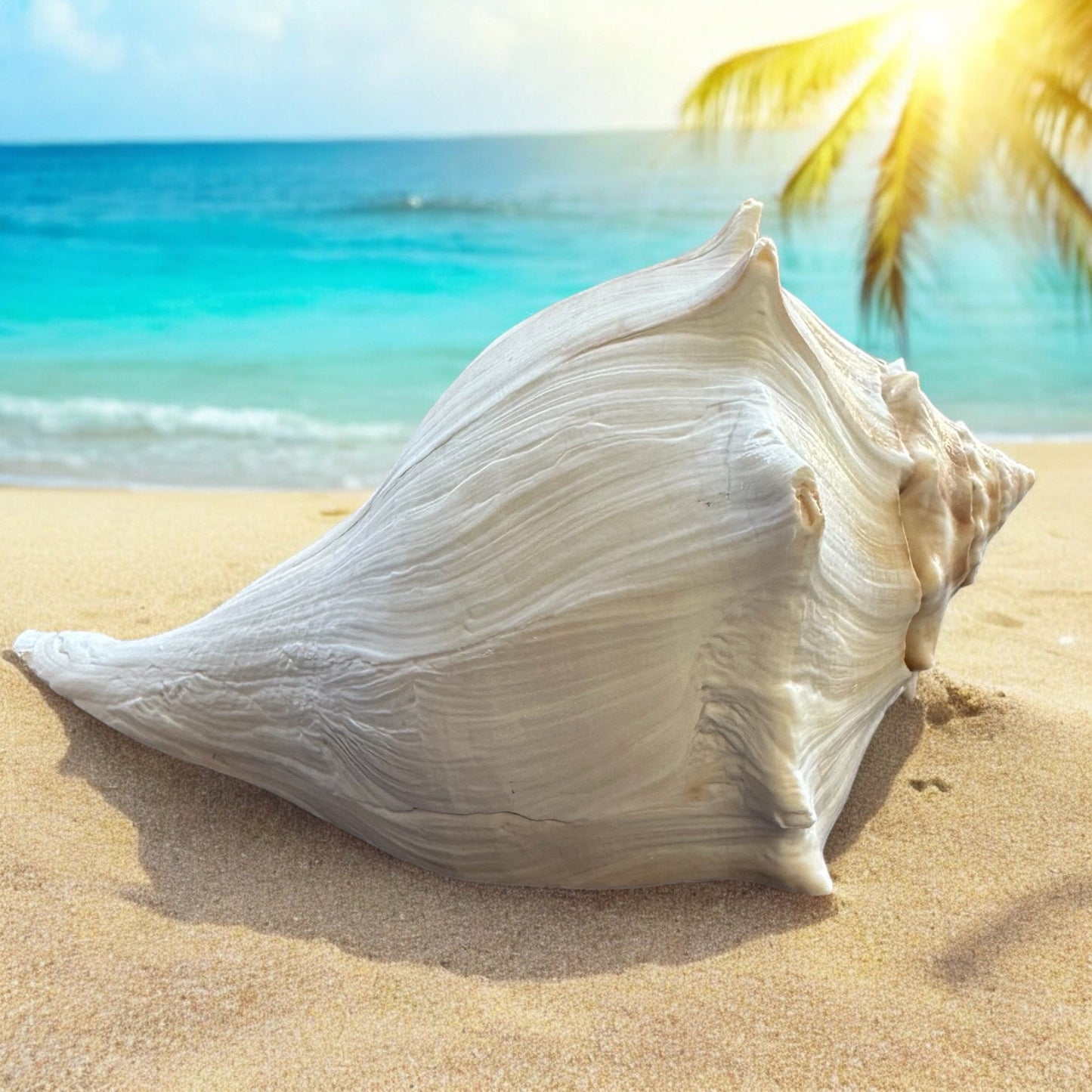 Large Conch Seashell White Brown Pattern Rare Big Ocean Sea Shell Coastal Decor Nautical Centerpiece Decoration Beach Lovers Collective Gift