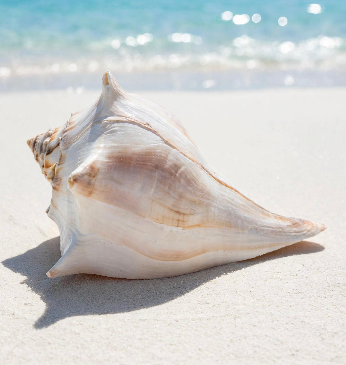 Large Conch Seashell White Brown Pattern Rare Big Ocean Sea Shell Coastal Decor Nautical Centerpiece Decoration Beach Lovers Collective Gift