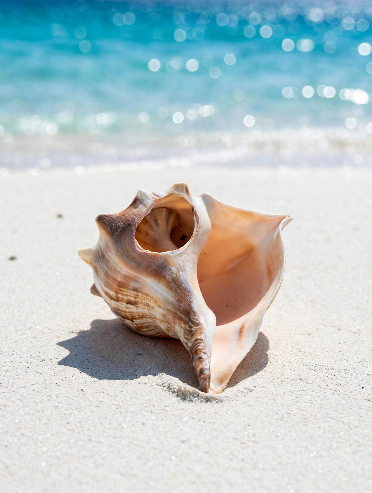 Large Conch Seashell White Brown Pattern Rare Big Ocean Sea Shell Coastal Decor Nautical Centerpiece Decoration Beach Lovers Collective Gift