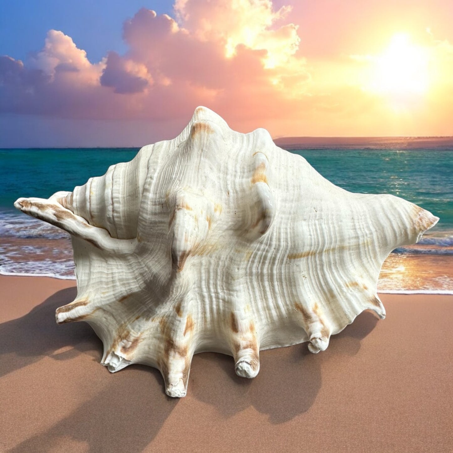 Large Conch Spiky Rare Seashell Decorative Big Sea Shell Coastal Beach Home Decor Nautical Art Craft Fish Tank Aquarium Decoration