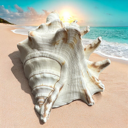 Large Conch Spiky Rare Seashell Decorative Big Sea Shell Coastal Beach Home Decor Nautical Art Craft Fish Tank Aquarium Decoration