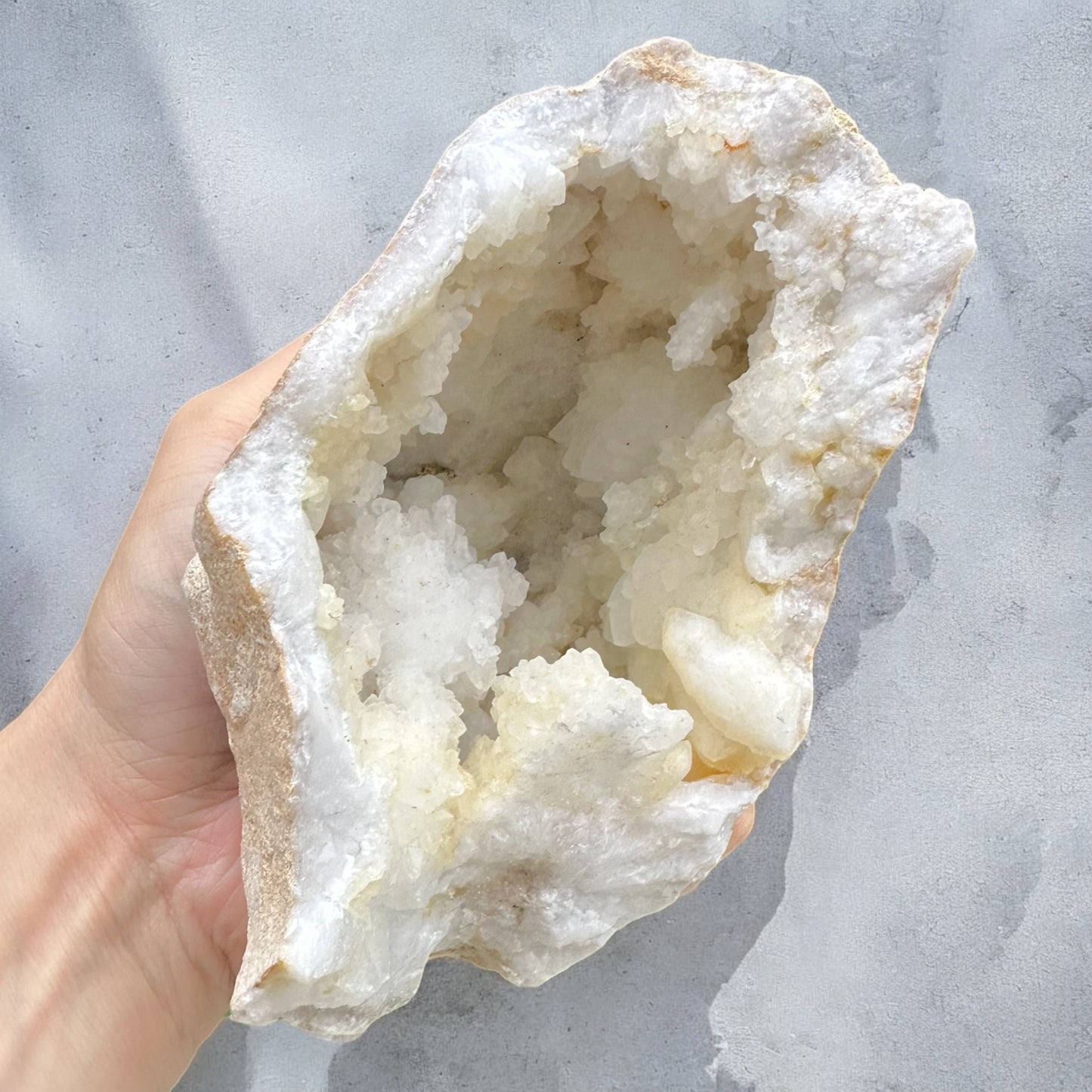 Large Crystal Geode Quartz Rock Rare Real White Natural Sparkling Minerals Big Decorative Stone