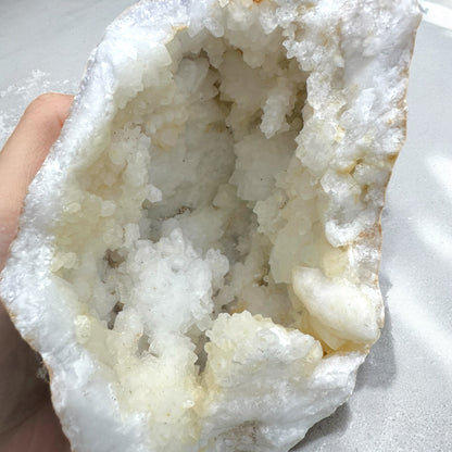 Large Crystal Geode Quartz Rock Rare Real White Natural Sparkling Minerals Big Decorative Stone