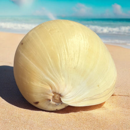 Large Conch Seashell Rare Orange Round Natural Big Ocean Sea Shell Coastal Home Decor Nautical Centerpiece Display Beach House Aquarium Decoration Beach Lovers Gift