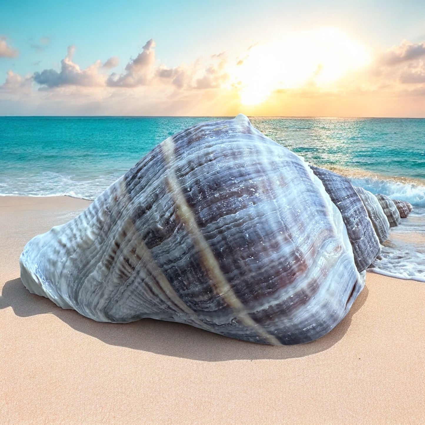 Large Conch Seashell Rare Spiky Gray White Pattern Ocean Big Natural Sea Shell Home Decor Aquarium House Decoration Beach Lovers Gift
