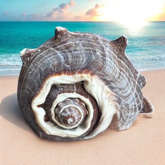 Giant Conch Seashell Rare Spiky Brown White Pattern Ocean Big Natural Sea Shell Home Decor Aquarium House Decoration Beach Lovers Gift