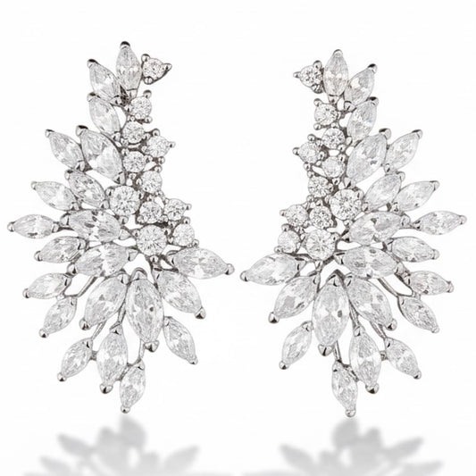 Crystal Stud Earrings for Women, Elegant Wedding Earrings for Brides Bridesmaids, Sparkling Cubic Zirconia Rhinestone Trendy Dainty Bridal Earrings Diamond Crystal Birthday Wedding Formal Prom Jewelry Gifts for Women