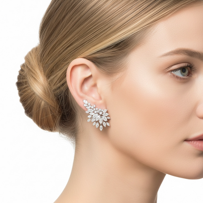 Crystal Stud Earrings for Women, Elegant Wedding Earrings for Brides Bridesmaids, Sparkling Cubic Zirconia Rhinestone Trendy Dainty Bridal Earrings Diamond Crystal Birthday Wedding Formal Prom Jewelry Gifts for Women