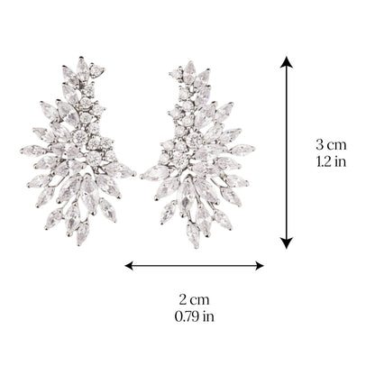 Crystal Stud Earrings for Women, Elegant Wedding Earrings for Brides Bridesmaids, Sparkling Cubic Zirconia Rhinestone Trendy Dainty Bridal Earrings Diamond Crystal Birthday Wedding Formal Prom Jewelry Gifts for Women