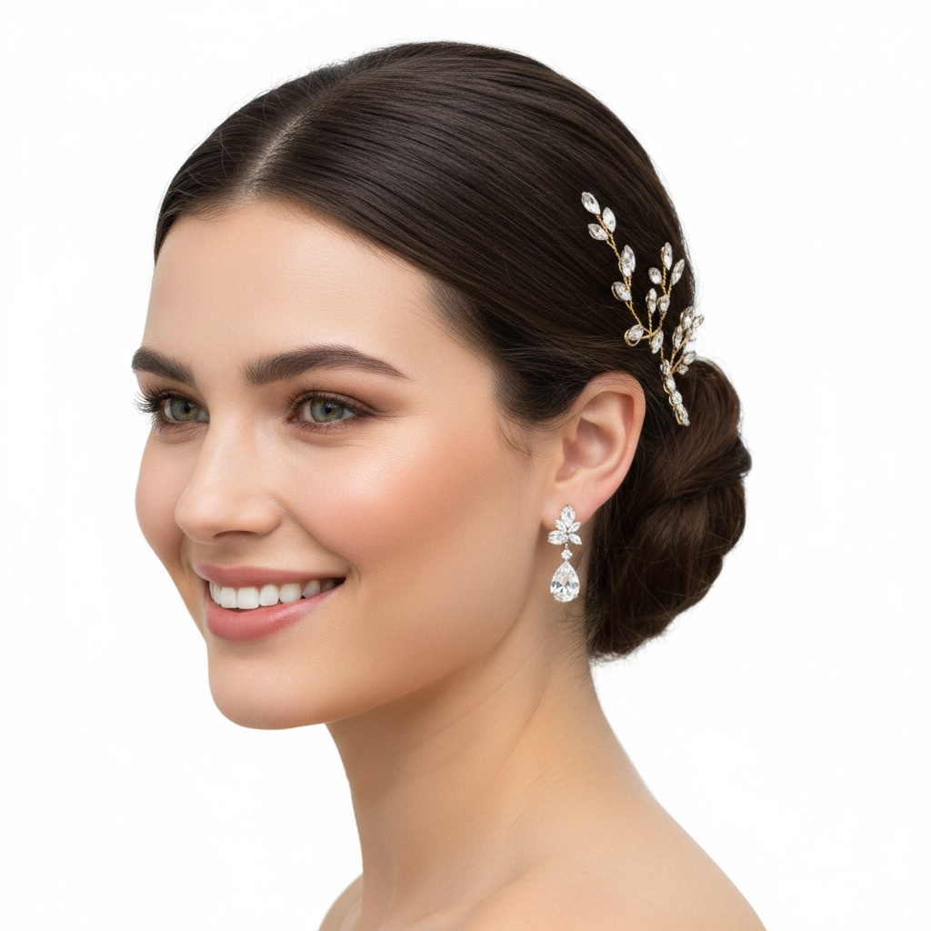 Crystal Dangle Drop Earrings for Women, Elegant Wedding Earrings for Brides Bridesmaids, Cubic Zirconia Rhinestone Trendy Dainty Bridal Earrings Birthday Wedding Formal Prom Jewelry Gifts for Women