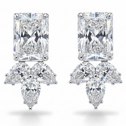 Crystal Stud Earrings for Women, Elegant Wedding Earrings for Brides Bridesmaids, Cubic Zirconia Rhinestone Trendy Dainty Bridal Earrings Birthday Wedding Formal Prom Jewelry Gifts for Women