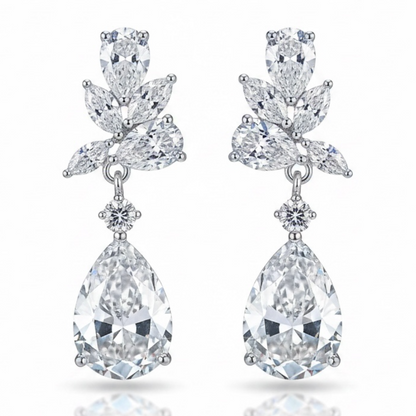 Crystal Dangle Drop Earrings for Women, Elegant Wedding Earrings for Brides Bridesmaids, Cubic Zirconia Rhinestone Trendy Dainty Bridal Earrings Birthday Wedding Formal Prom Jewelry Gifts for Women