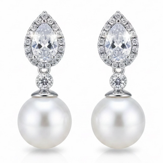 Crystal Dangle Drop Earrings for Women, Elegant Wedding Earrings for Brides Bridesmaids, Cubic Zirconia Rhinestone Trendy Dainty Bridal Earrings Birthday Wedding Formal Prom Jewelry Gifts for Women