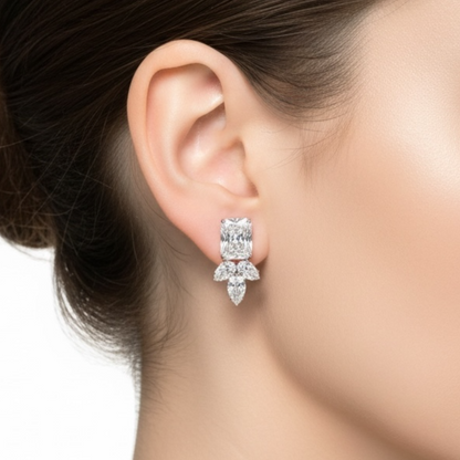 Crystal Stud Earrings for Women, Elegant Wedding Earrings for Brides Bridesmaids, Cubic Zirconia Rhinestone Trendy Dainty Bridal Earrings Birthday Wedding Formal Prom Jewelry Gifts for Women