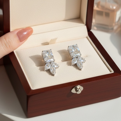 Crystal Stud Earrings for Women, Elegant Wedding Earrings for Brides Bridesmaids, Cubic Zirconia Rhinestone Trendy Dainty Bridal Earrings Birthday Wedding Formal Prom Jewelry Gifts for Women