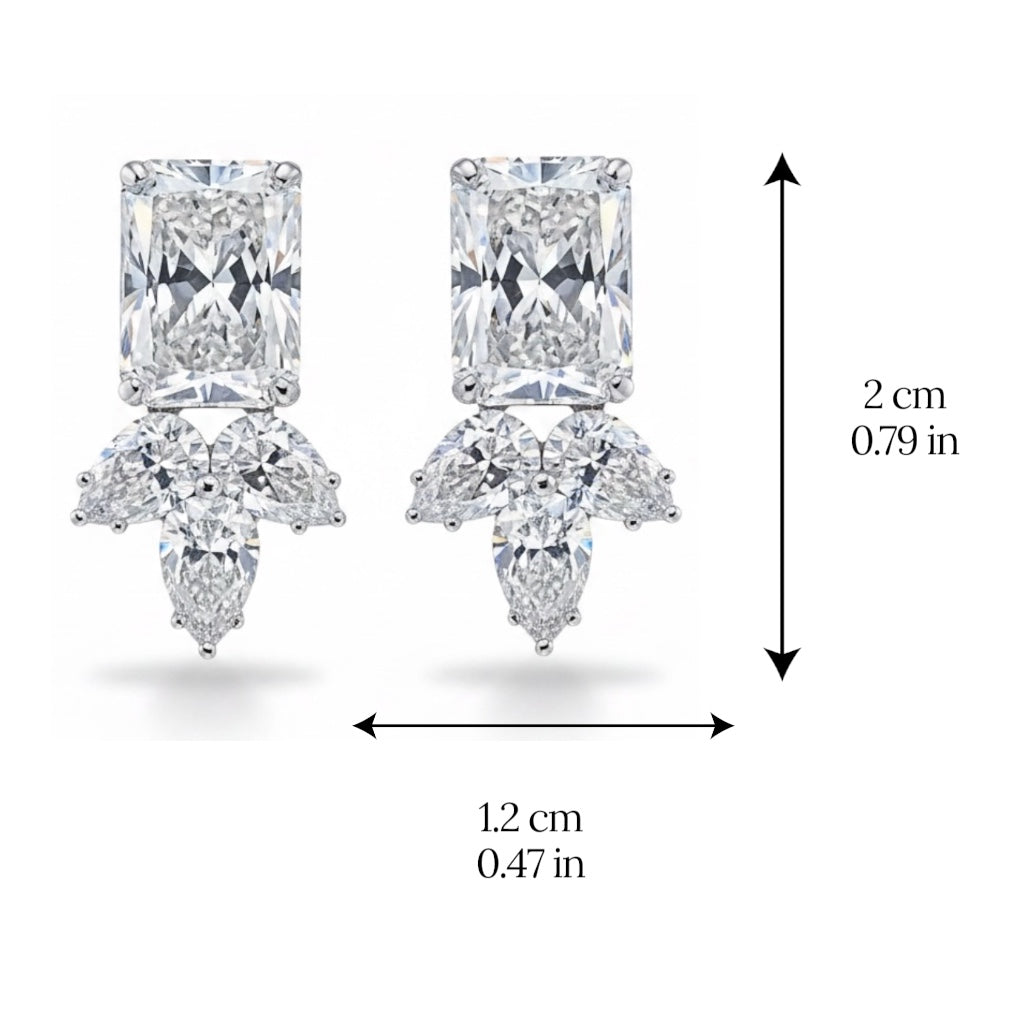 Crystal Stud Earrings for Women, Elegant Wedding Earrings for Brides Bridesmaids, Cubic Zirconia Rhinestone Trendy Dainty Bridal Earrings Birthday Wedding Formal Prom Jewelry Gifts for Women