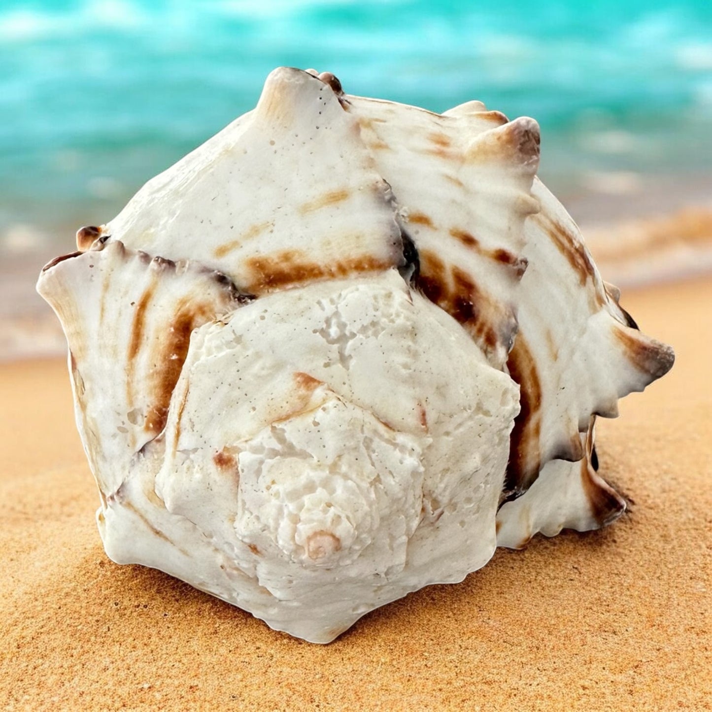 Large Conch Seashell Black White Spiky Real Rare Natural Big Decorative Sea Shells Coastal Beach Home Decor Ocean Decoration Collection Gift