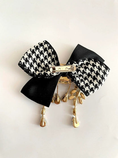 Large Crystal Brooch Black Ribbon Bow Tie Rhinestones Luxury High Fashion Pin Jewelry Decorative Embellishment Accessory With Stones