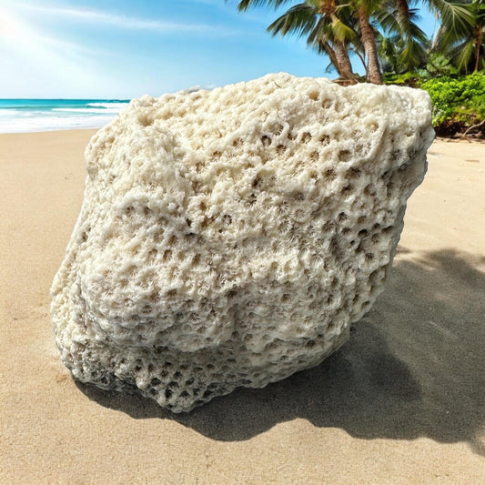 Large Star Sea & Brain Coral Rock Real Vintage Natural Big Sculpted White Ocean Stone Beach Home Decor Saltwater Fish Tank Aquarium Decoration