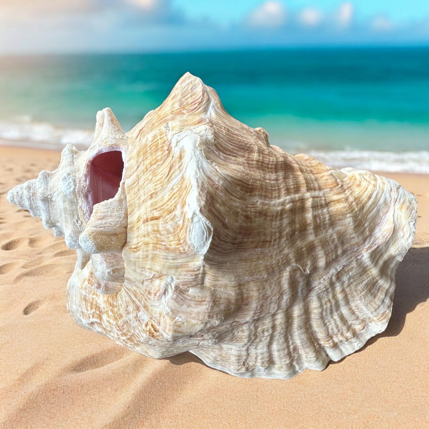 Bahamas Large Conch Seashell Pink Natural Ocean Home Decor Nautical Big Decorative Centerpiece Sea Shell Coastal Decoration Beach Lover Gift