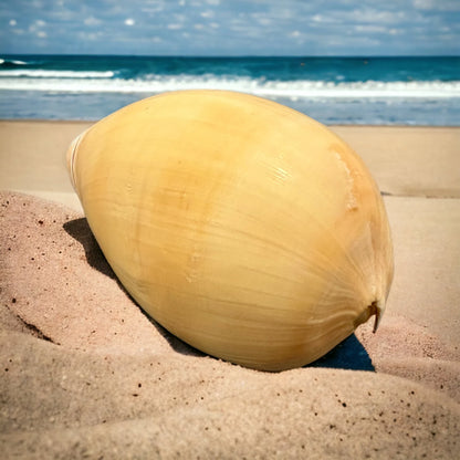 Large Conch Seashell Rare Orange Round Natural Big Ocean Sea Shell Coastal Home Decor Nautical Centerpiece Display Beach House Aquarium Decoration