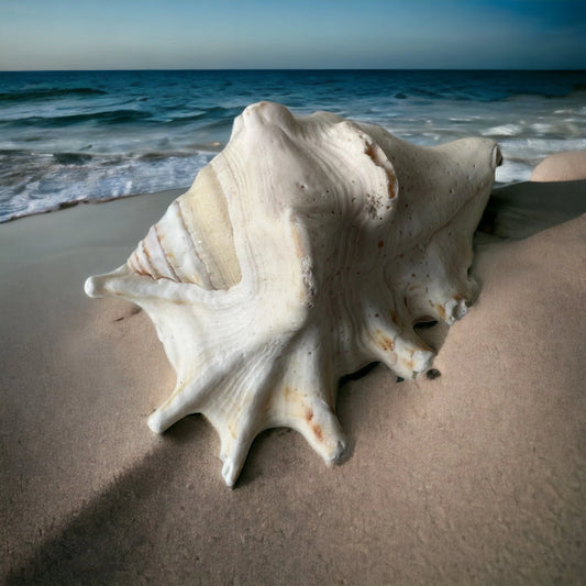 Large Conch Seashell Rare White Spiky Real Ocean Big Natural Sea Shell Home Decor Candle Art Craft Sea Decoration Beach Lovers Gift