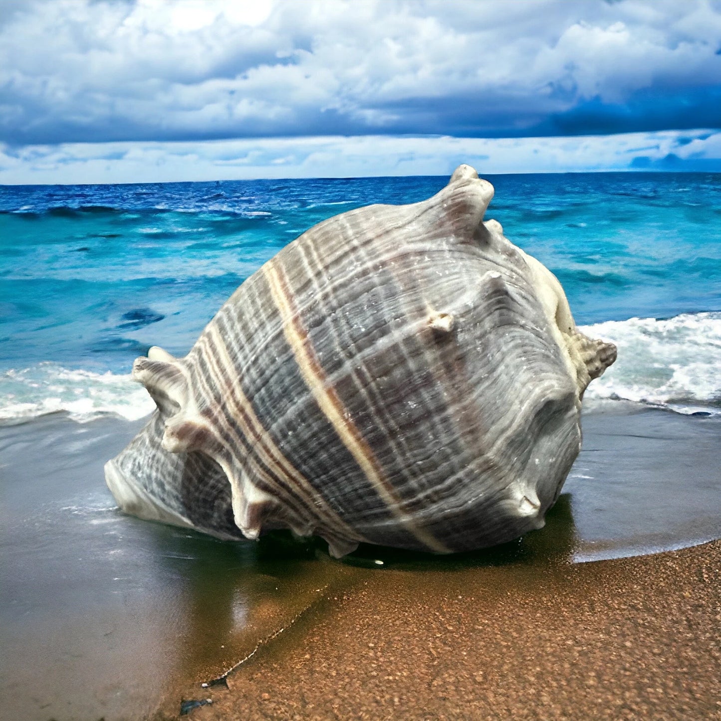 Large Conch Seashell Rare Gray White Natural Coastal Beach Home Decor Nautical Big Centerpiece Sea Shell Decoration Beach Collection Gift