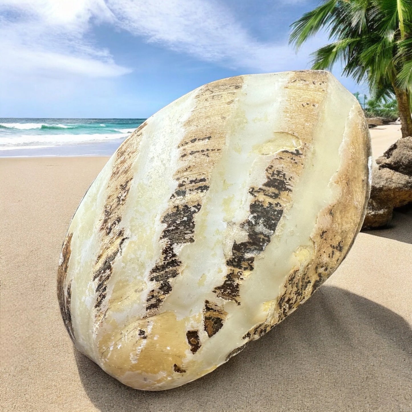 Large Oyster Seashell Double Sided Rare White Brown Pattern Big Ocean Sea Shell Coastal Home Decor Nautical Beach House Aquarium Decoration